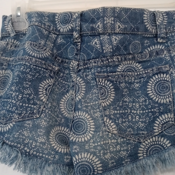 Ocean Drive Clothing Co. Cut off denim Shorty Shorts Sunburst print JR.5 NEW - Picture 7 of 8